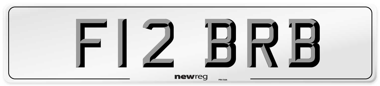 F12 BRB Number Plate from New Reg